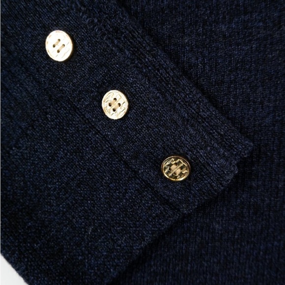 Tory Burch 100% Merino Wool Rib Knit Scoop Boatneck Sweater - Picture 4 of 12